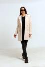 Women's elegant bouclé coat in ecru 12306-200