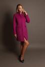 Women's fitted coat with a high collar in lilac color 12308-702