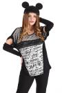 Women's shortsleeves black and grey top with cuffs Avangard