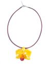 Necklace with natural orchid and silk chain mоdel 11 Dannyra Jewels