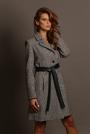 Ladies leather coat with black leather belt 12313-216