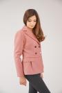 Women's winter short coat in powder color 12102-701