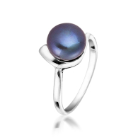 Silver ring with white freshwater pearl SR0002B Swan