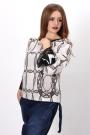 Women's light colourful top with double cuffs with lace Avangard