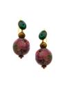 Earrings With Beads, Swarovski Elements, Copper Balls Dannyra Jewels