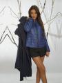 Women's elegant coat in blue in combination with a sport jacket 11916L/5/P11