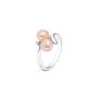 Silver ring with pink pearls and zircons FN693R Swan