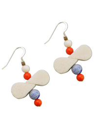 Earrings with Swarovski Pearls, Agate, Coral Dannyra Jewels 