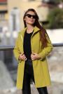 Women's fitted coat with a high collar, ocher color 12308-505R