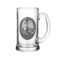 Inlaid 50th Anniversary Glass Mug DG002