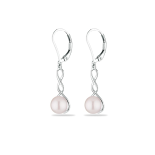 Silver Earrings with natural pearls RT376EW Swan