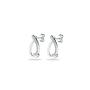 Silver earrings with zircons JT7352E Swan