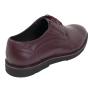 Men's bordeaux casual leather shoes with perforation