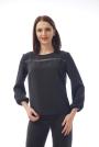 Women's elegant black blouse with lace 82019-900-910