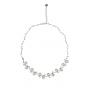 Silver necklace with freshwater white pearls and zirconium petals CAA003 Swan