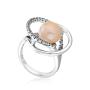 Silver ring with pink pearl and zircons FN596R Swan