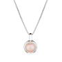 Silver necklace with natural pink pearl and zirons SP0253P Swan