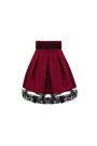 Flared skirt in bordo with lace