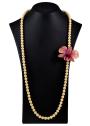 Necklace with Mayorka Pearls and Real Orchid Beautiful classics Dannyra Jewels