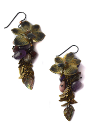 Earrings With Real Mini Orchid Dannyra Jewels