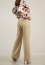 Women's beige color high waist wide leg trousers 62105-803