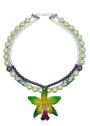 Green Oriental Queen Necklace With Real Orchid Dannyra Jewels