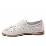 Women's shoes made of genuine leather with perforation in white with anatomical insole 21174