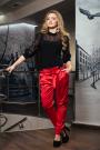 Women's red trousers with tucks Avangard