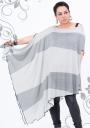 Maxi poncho tunic with striped asymmetric shape Ilina