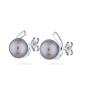 Silver Earrings with natural black pearls SE0002AB Swan