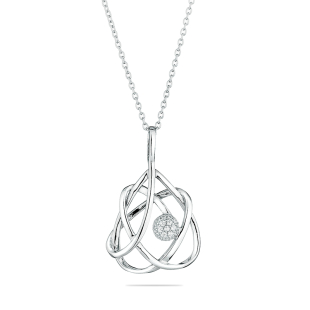 Silver necklace with zircons JT8288N Swan