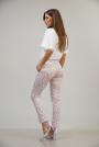 Pantaloni de dama roz cu motive colorate 62102-710