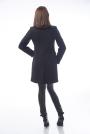 Elegant black wool coat and cashmere 12008-3