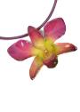 Colier cu orchidee naturala si lant din matase model 4 Dannyra Jewels