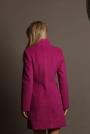 Women's fitted coat with a high collar in lilac color 12308-702