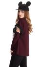 Bluza cu maneci scurti cu mansete de culoare bordeaux si gri  Avangard