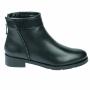 Women's black leather boots with back zip faterning 20457