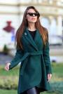 Ladies oil green coat with belt 12310-501