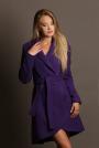 Ladies coat with belt in violet color 12310-706