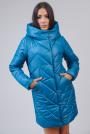 Women's blue long fur coat type winter jacket 22203-504