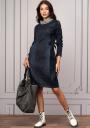 Sporty elegant denim dress with an interesting collar Avangard