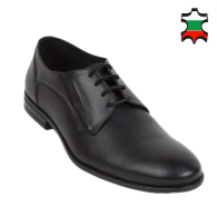 Men's black leather evening shoes 33161