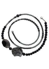 Pearl necklace with lava stones Dannyra Jewels