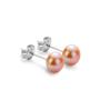 Silver Earrings with natural pink pearls 8-9mm E8085PSwan