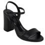 Black leather high heels sandals 20273