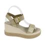 Women's silver leather platforms sandals 33740