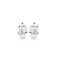 Silver earrings with pink pearls FN562ER Swan