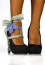 Green-purple shoes accessory with long ribbons Glezli Girls