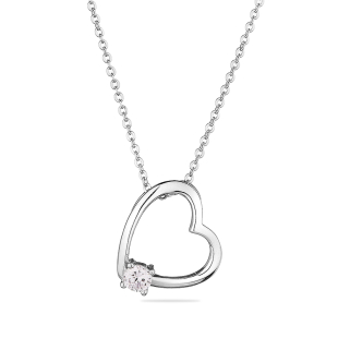 Silver necklace with zircon END607N Swan