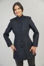 Women's fitted military style coat in black color 12207-900